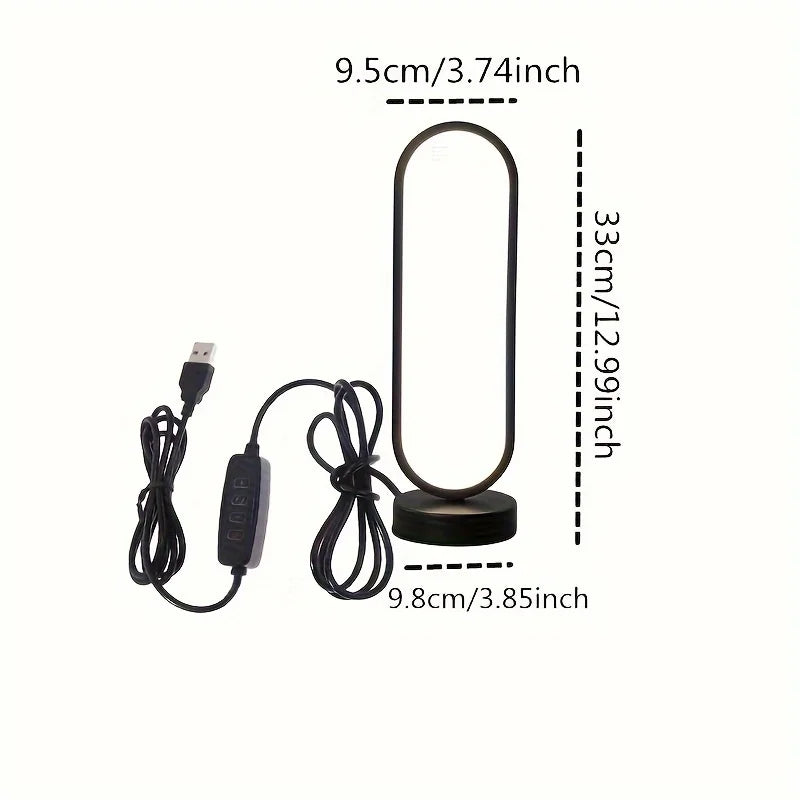 Modern Ring LED Bedside Lamp - 3 Color Dimming Night Light