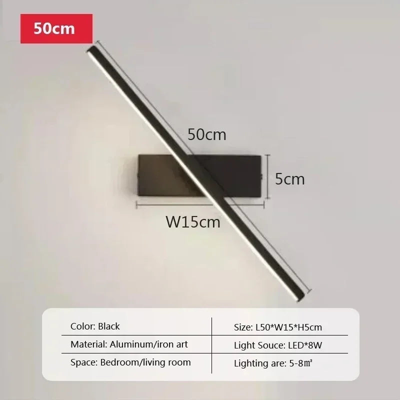 Rotatable LED Wall Light - Modern Bathroom and Bedroom Sconce