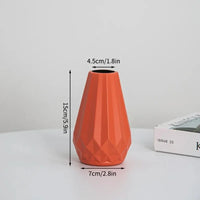 Diamond Shaped Decorative Vase - Nordic Floral Arrangement Accent