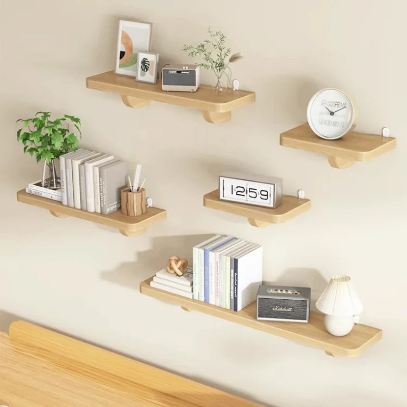 Solid Wood Wall-Mounted Partition Shelf