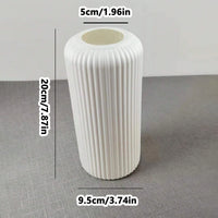 Striped Decorative Vase - Ceramic Look Floral Display Accent