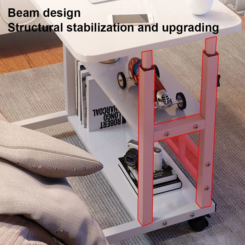 Height-Adjustable Rolling Desk - Mobile Computer Table 60x40cm
