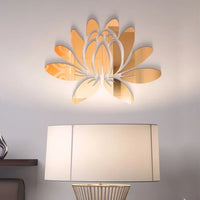 Lotus 3D Acrylic Mirror Wall Sticker - Reflective DIY Decor