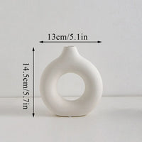 Nordic Hollow Decorative Vase - Circular Modern Accent Piece
