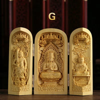 Hand-Carved Guanyin Buddha Statue - Boxwood Spiritual Home Decor