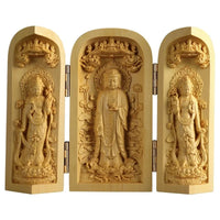 Hand-Carved Guanyin Buddha Statue - Boxwood Spiritual Home Decor