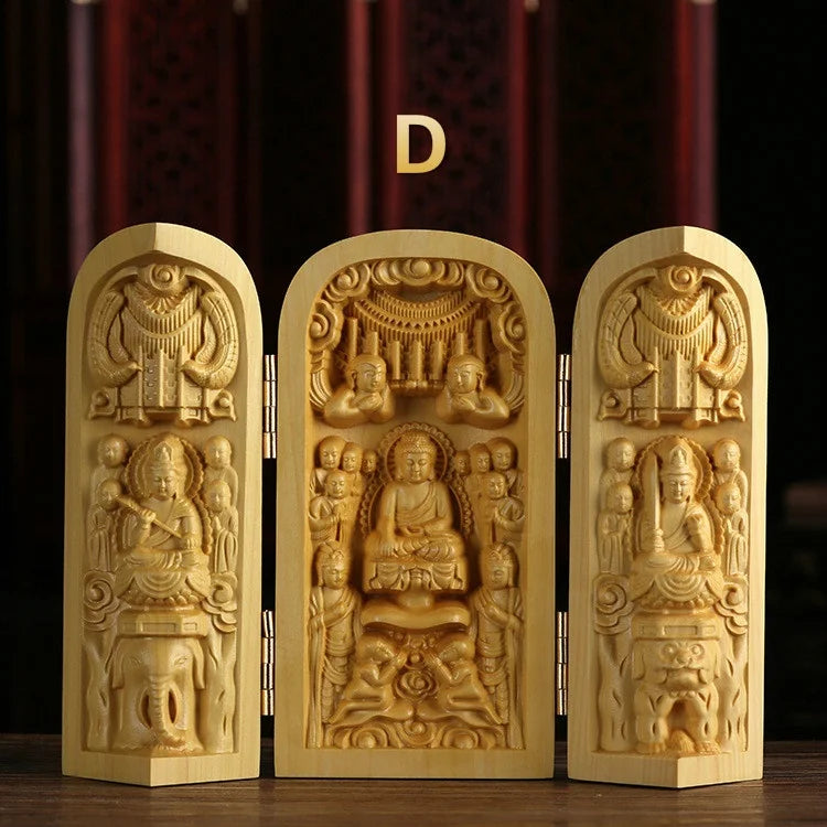 Hand-Carved Guanyin Buddha Statue - Boxwood Spiritual Home Decor