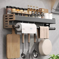 Gunmetal Aluminum Kitchen Storage Rack - No Drill