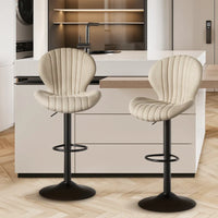 Luxury 2 Piece Adjustable Bar Stool Set - Swivel Kitchen Seating