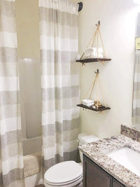 Wooden Rope Swing Floating Wall Shelf