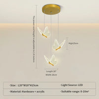 Three-Head Butterfly Pendant Light - Modern LED Chandelier