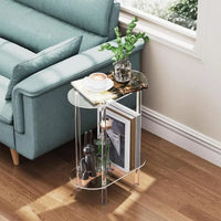 Transparent Acrylic Coffee Table - Oval Two-Tier Side Table