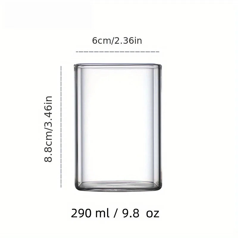 Square Glass Drinking Cup - Large Capacity Iced Coffee & Milk Tea Glass