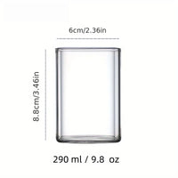 Square Glass Drinking Cup - Large Capacity Iced Coffee & Milk Tea Glass