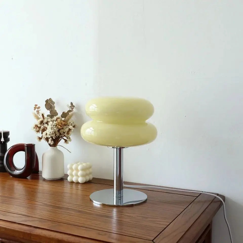Italian Designer Glass Table Lamp - Dimmable Stained Accent Light