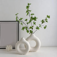 Nordic Hollow Decorative Vase - Circular Modern Accent Piece