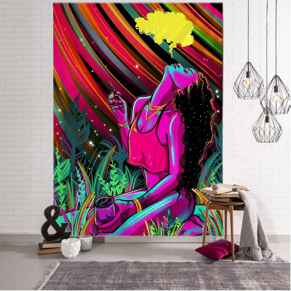Psychedelic Hippie Wall Tapestry - Large Mystic Room Decor