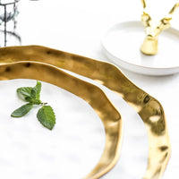 Gold-Plated Steak Pasta Plate - Luxury Restaurant Style Tableware