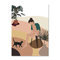 Matisse Inspired Botanical Canvas Wall Art - Modern Boho Landscape Print