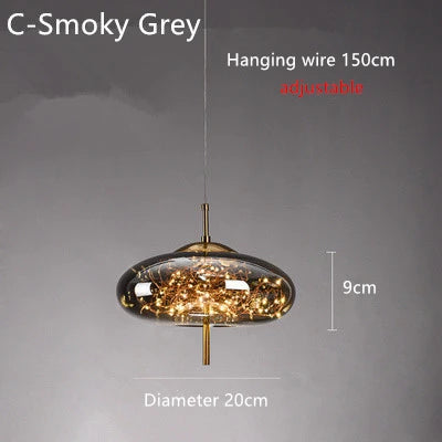 Luxury Glass Bedside Chandelier - Nordic Long-Line Pendant Light