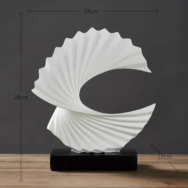 Modern Gold Resin Abstract Sculpture - Luxe Home and Office Accent