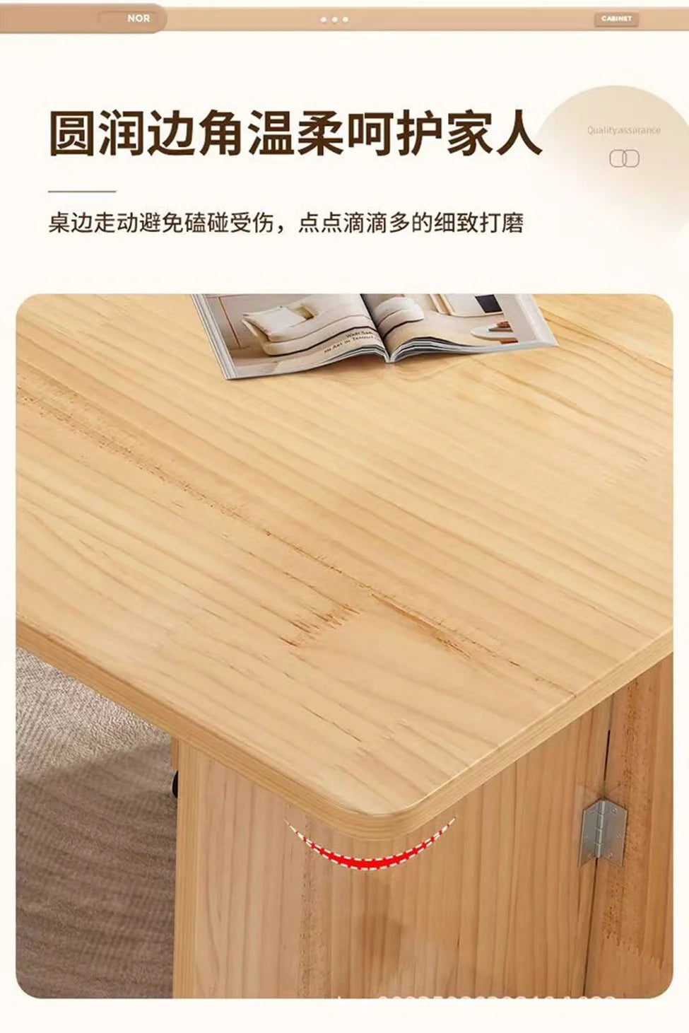 Solid Wood Folding Dining Table - Space-Saving Rectangular Table