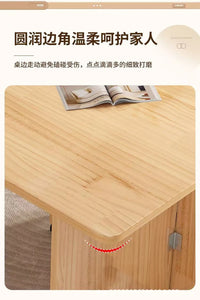 Solid Wood Folding Dining Table - Space-Saving Rectangular Table