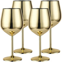 Unbreakable Stainless Steel Wine Glass Set - Up to 500ML