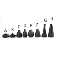 Minimalist Black Ceramic Bud Vase - Japanese Inspired Decor