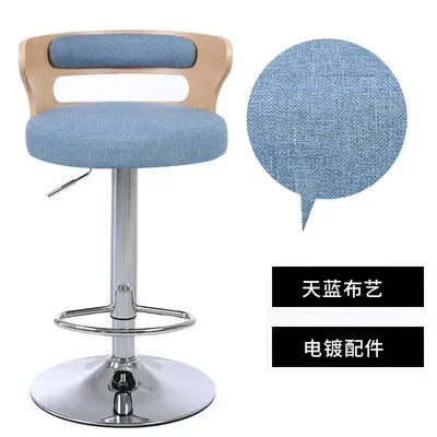 Modern Leather Swivel Bar Stool - Adjustable High Back Chair