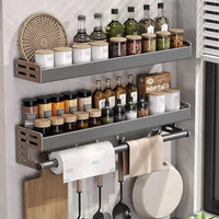 Gunmetal Aluminum Kitchen Storage Rack - No Drill