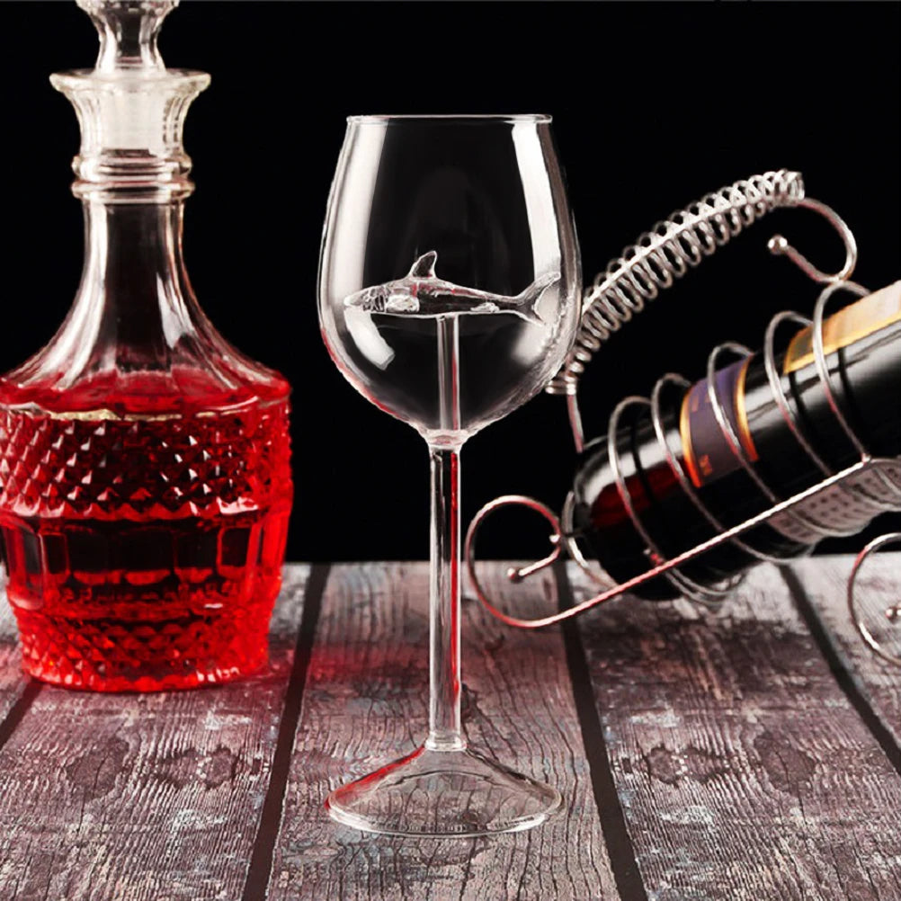 Crystal Shark Wine Glass - 300ML Statement Cocktail Goblet