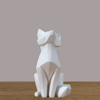 Geometric Fox Statue - Modern Resin Desktop Sculpture