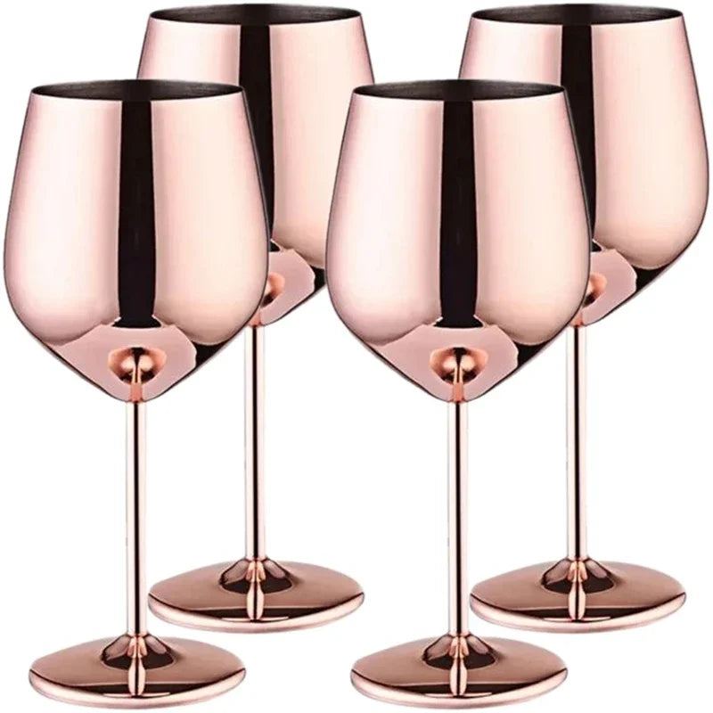 Unbreakable Stainless Steel Wine Glass Set - Up to 500ML