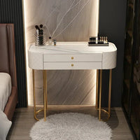 Luxury Makeup Vanity Desk - LED Mirror Dressing Table with Storage