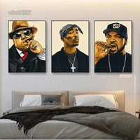 West Coast Rappers Canvas Wall Art - Hip Hop Poster Print