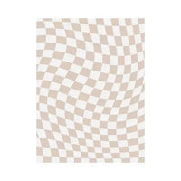 Retro Checkerboard Plush Area Rug - Soft Bedroom and Lounge Carpet