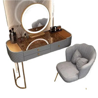 Luxury Makeup Vanity Desk - LED Mirror Dressing Table with Storage