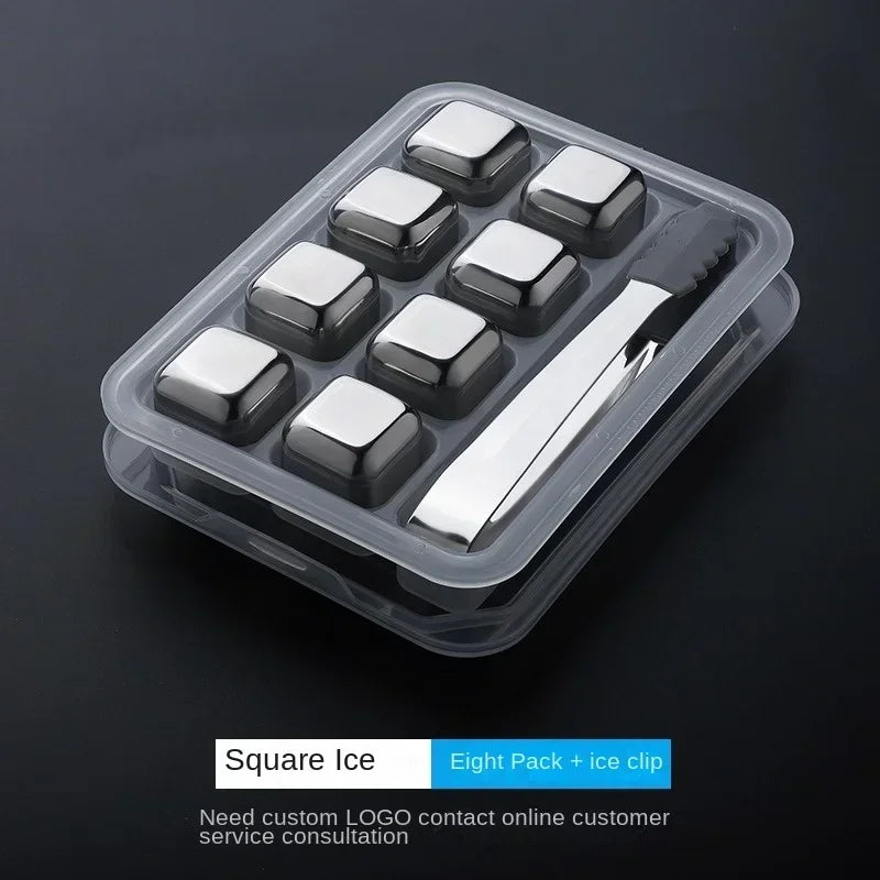 Stainless Steel Whiskey Stones Set - Reusable Chilling Cubes