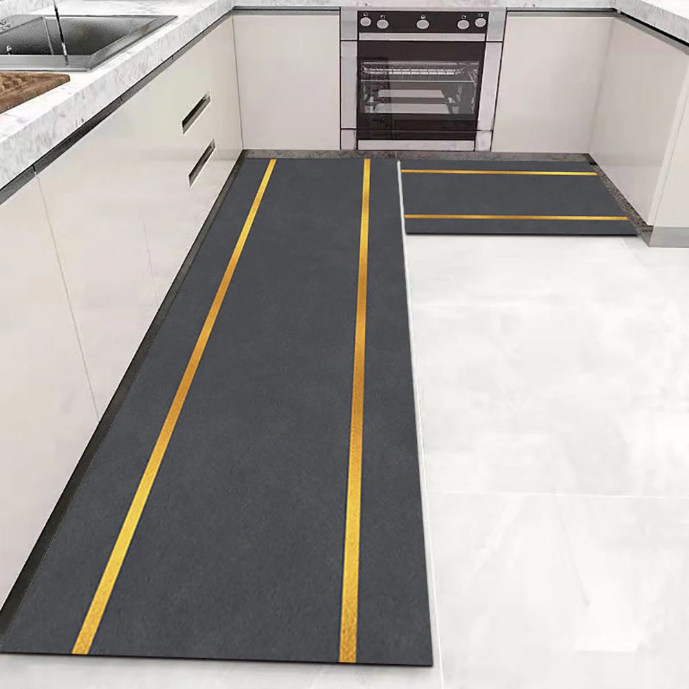 Soft Washable Kitchen Runner Rug - Anti-Slip Hallway and Entry Mat