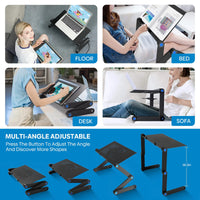 Adjustable Aluminum Laptop Stand Desk - Portable Lap Desk with Mouse Pad
