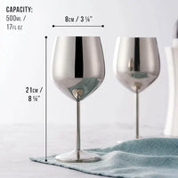 Unbreakable Stainless Steel Wine Glass Set - Up to 500ML