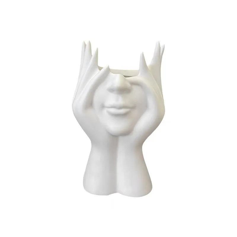 David Portrait Decorative Vase - Artistic Head Planter Accent