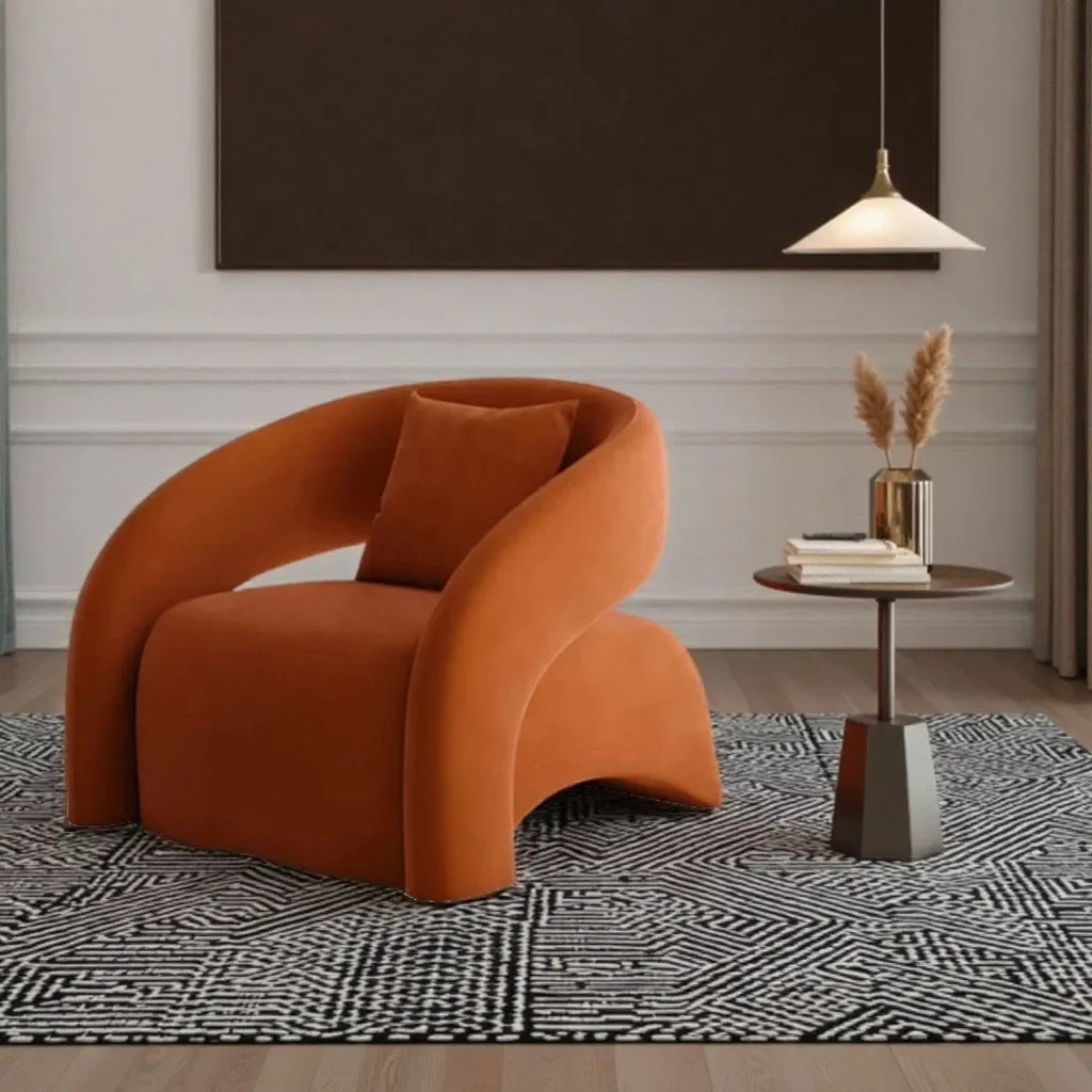 Velvet Leisure Accent Chair - Modern European Single Sofa Seat