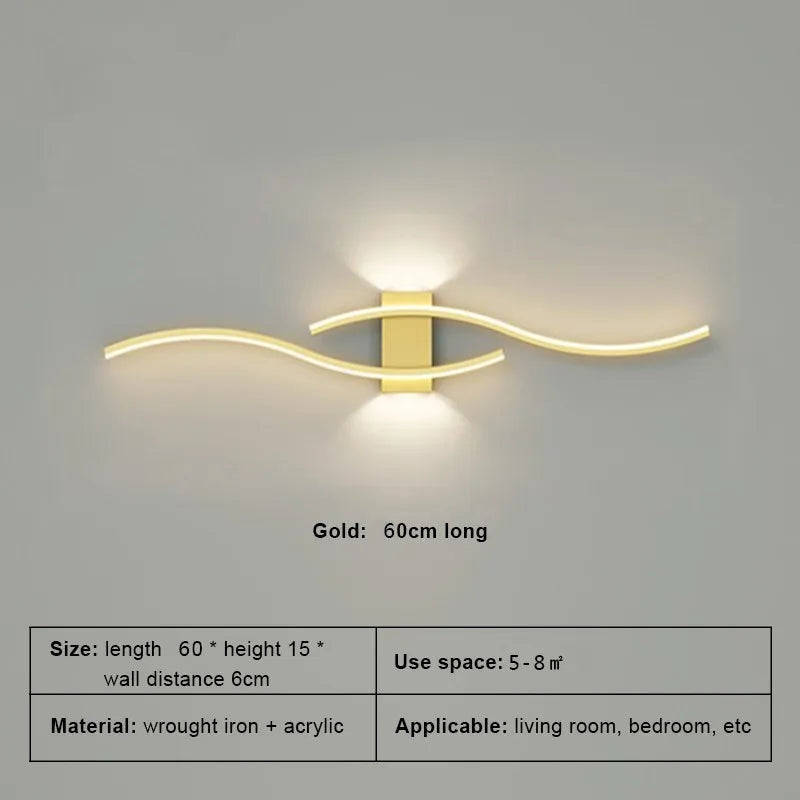 Modern LED Strip Wall Lamp - Dimmable Decorative Accent Light