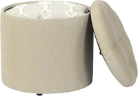 Fabric Storage Ottoman - Small Foot Rest Stool with Removable Lid