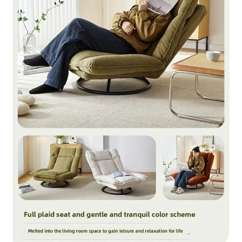 Swivel Leisure Sofa Chair - Rotating Fabric Lounge Seat