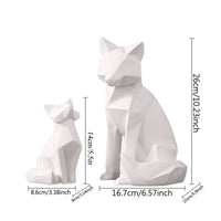 Geometric Fox Statue - Modern Resin Desktop Sculpture