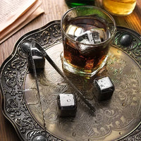 Stainless Steel Whiskey Stones Set - Reusable Chilling Cubes