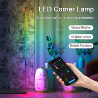 RGB LED Corner Floor Lamp - Atmospheric Standing Light